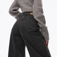 New Womens Wide-leg Denim Jeans