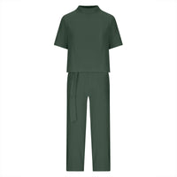 Round-neck Plus-size Womens Casual Two-piece Set, Trendy For Women
