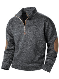 Men's Casual Jacquard Cardigan Sweater With Jointed Panels