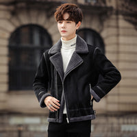 Men's Fleece-lined Thickening Trendy Fashionable Warm Jacket
