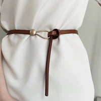 Women's Leather All-match Knotted Decorative Belt