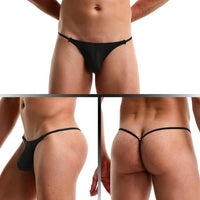 Low Waist Men's Underwear Ice Silk U Convex Multipurpose JJ Pull Ring Thong