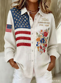 3D Digital Print Retro EuropeanAmerican Best-Selling Casual Long-Sleeve Shirt