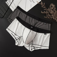 Men's Thin Ice Silk Single Layer U Pouch Boxers Underwear