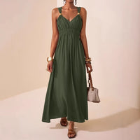 Womens Long Sleeveless Dress With Thin Straps