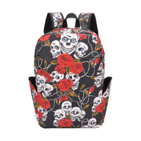 Funny Skull And Rose Hooded Canvas Backpack