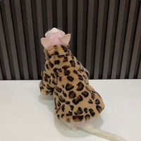 Hairless Cat Thickened Leopard Print Fur Coat With Fleece Lining Double Layer For Warmth