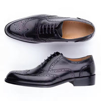 Men's Fashion Oxford Hand Carved Craft Purple Wedding Party Shoes