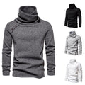 Men's Cascading Collar Sweater Coat Jacquard Pullover Sports Sweater