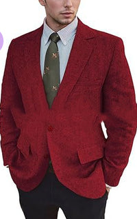 Men's Business Casual Herringbone Suit Jacket