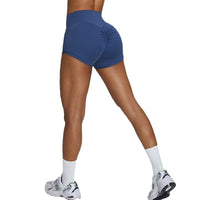 Peach Hip Raise Yoga Shorts For Women High Waist Crimp