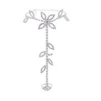 Personalized Leaf Rhinestone With Finger Anklet