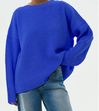 Spring And Autumn Loose Solid Color Knitted Pullover Sweater