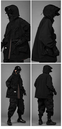 Hooded Work Clothes Three-dimensional Multi-pocket Jacket