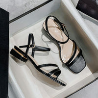 Flat Low Heel With Skirt Strap Sandals