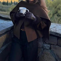 Woolen Coat Lazy And Loose Shawl Comfort And Casual Eye-catching Solid Color Coat