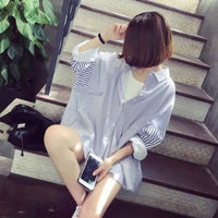 Womens Relaxed-fit Versatile Striped Blouse