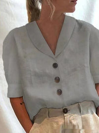 Women's Cotton And Linen Long-sleeved Casual Shirt