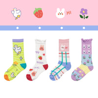 New Cartoon Illustration Socks Cotton Children's Mesh Socks