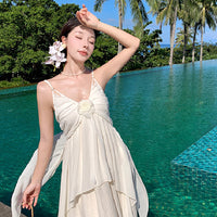 Women's Simple Pure White Casual Dress
