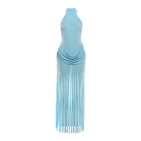 Summer Womens Fashion Tassel Backless Dress