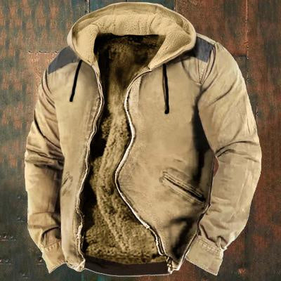 3D European And American Fashion Hooded Zipped Cotton-padded Jacket