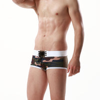 Men's Camouflage Fashion Low Waist Boxer Swimming Trunks
