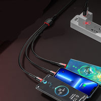 Fast Charge Data Cable One Drag Three 66W Braided USB