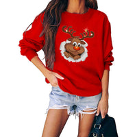 Merry Christmas Sweater Crew-Neck Red Long-Sleeve Pullover
