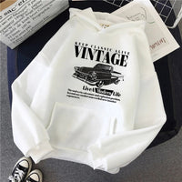 Retro-style Hoodie For Girls Women's Casual Patterned Printed Sweatshirt