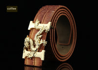 Crocodile Pattern Smooth Buckle Belt Men's