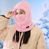 Windproof Warm Winter Sleeve Cap Female Riding Fleece-lined Bandana