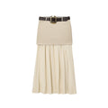 Versatile Patchwork Design Belt-decorated Skirt