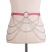 Metal Chain Leather Belt Body Chains
