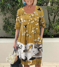 Women's Fashion Casual Printing Dress