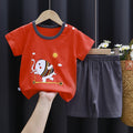Hildren's Short-sleeved Suit Summer Cotton T-shirt