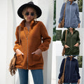 New Autumn And Winter Zipper Warm Sweater Outer Wear Women