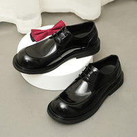 Wide Feet Leather Shoes Men's Genuine Leather High-grade Patent Leather Bright Surface