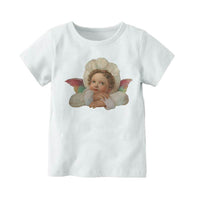 Printed Men's And Women's Short-sleeved T-shirt White
