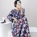 High-end Sleepwear Spring Autumn Round-neck Long Dress