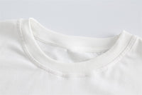 Letter Denim Patch Short Sleeve Men Clothing