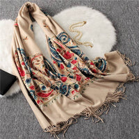 Fashion Embroidered Shawl Warm Thick Women