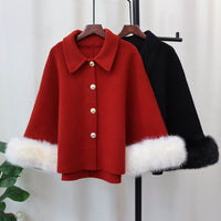 Women's Autumn And Winter New Classic Style Knitted Cloak Coat Shawl