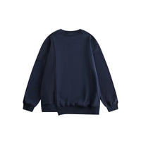 Patchwork Round Neck Sweater Loose Casual Jacket