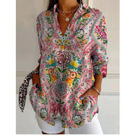 European And American Women's Animal-print Blouse