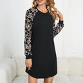 Women's Color-Block Knitted Leopard-Print Dress
