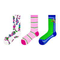 Original Women's Socks Summer Thin Mixed Color Stripe Tube Socks Mesh Cotton Boneless Personality Cartoon Color Socks For Women