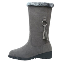 Long Furry Mouth Fleece-lined Martin Boots Autumn And Winter New