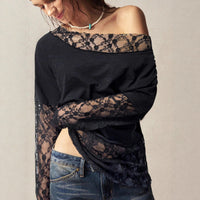 Versatile Casual Fashionable And Elegant Long-sleeve Top With A Slash Neckline