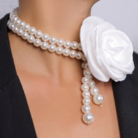 Pearl Necklace Evening Dress Accessories Flower Clavicle Necklace